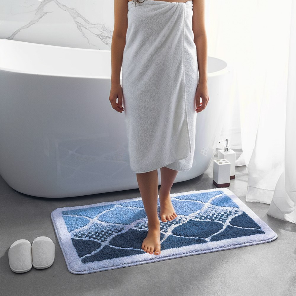 DADA Soft Polyester Shaggy Washable Quick Drying Area Rugs Super Absorbent Anti-slip Bath Tub Mat