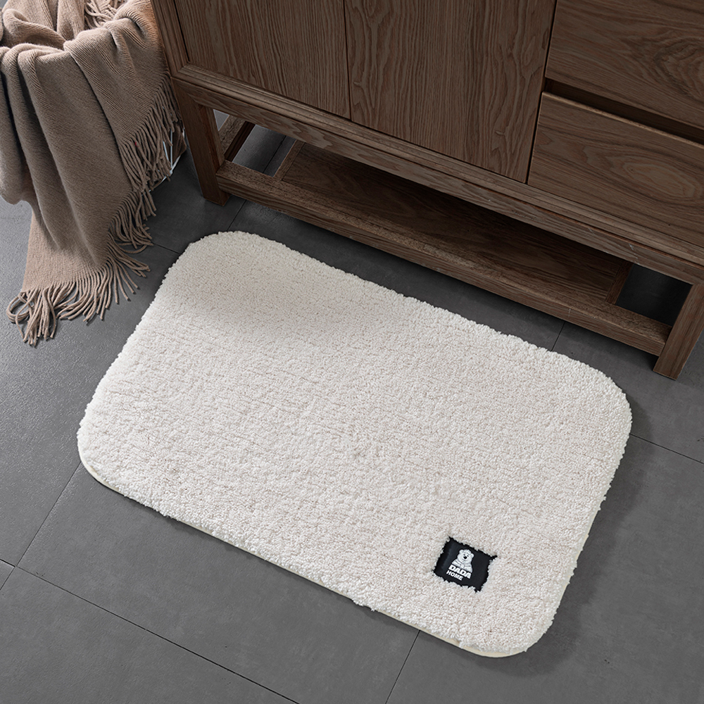 Custom Shaggy Polyester Waterproof Anti Slip Bath Rug Absorbent Quick Drying Bathroom Floor Mats