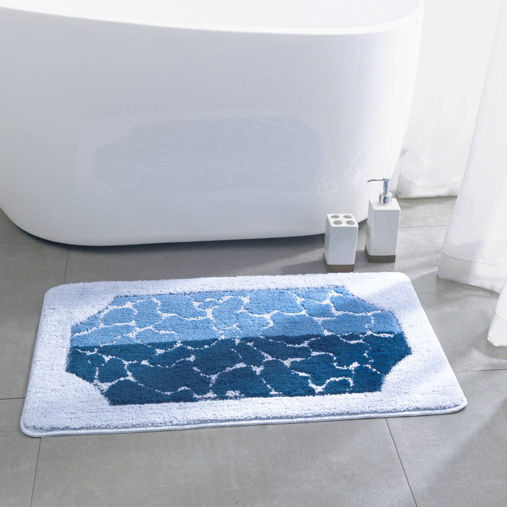 Wholesale Soft Thick Washable Polyester Bathroom Carpet Absorbent Fast Drying Non Slip Bath Mat