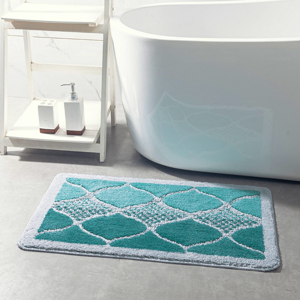 Wholesale Soft Fluffy Polyester Machine Washable Non Slip Quick Dry Bath Tub Mat For Bathroom Floor